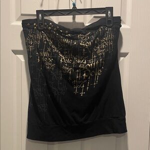 South Pole Women's Tube Top in Black and Gold